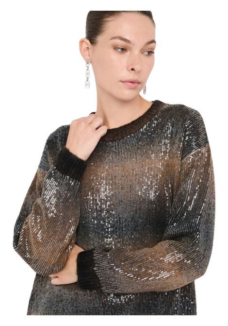 Abito in maglia con paillettes MARRONE Liu Jo | MF5488MA14RS9472
